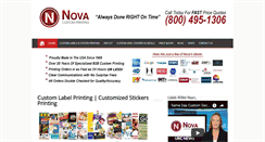 Desktop Screenshot of novacustomlabelprinting.com